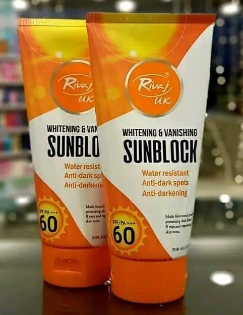 Rivaj Uk Sun Block Spf 60 Original Rivaj Uk Whitening & Vanishing Sun Block Spf / Pa+++ 60