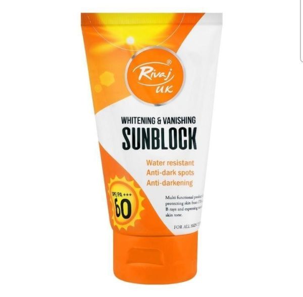 Rivaj Uk Sun Block Spf 60 Original Rivaj Uk Whitening & Vanishing Sun Block Spf / Pa+++ 60